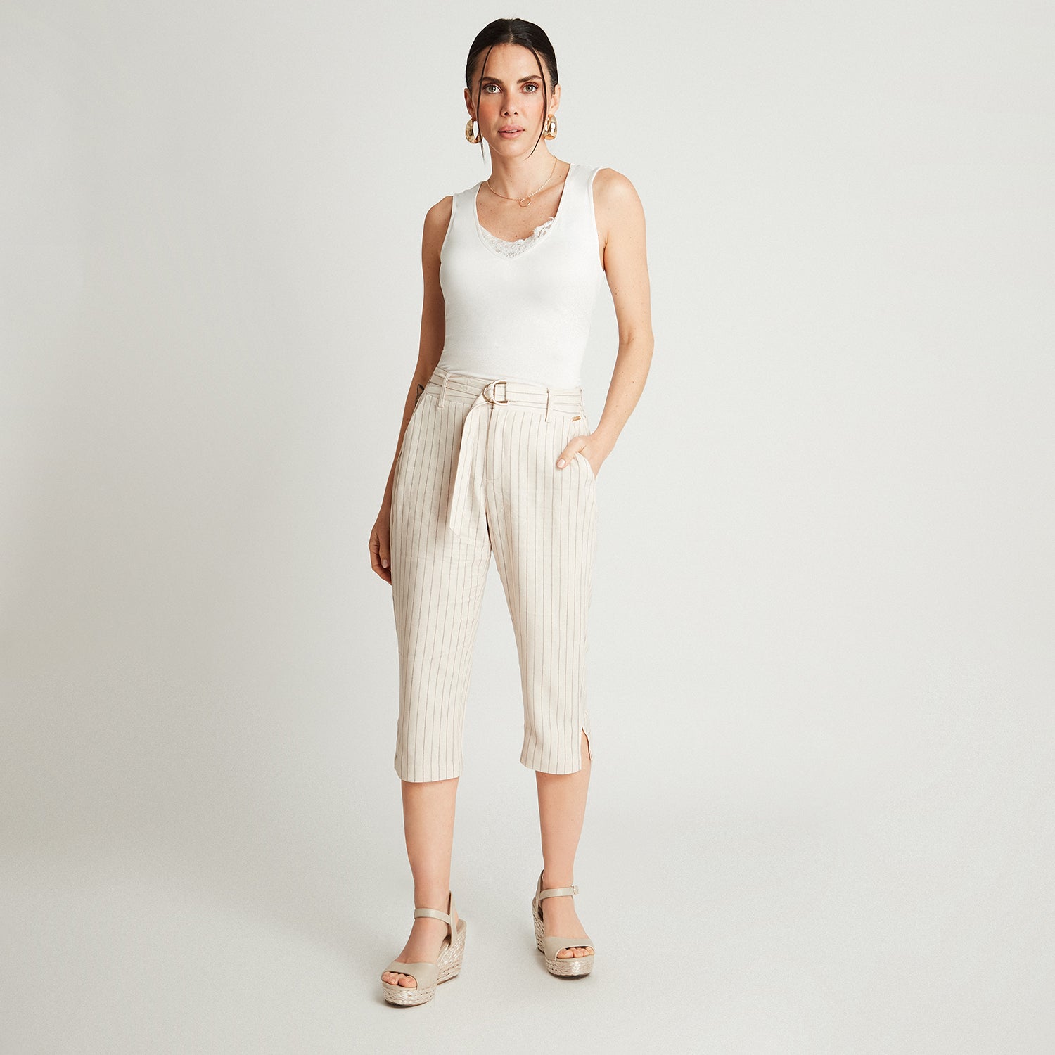 Capri Beige Lazo Bolsillos - Lorenzo di Pontti